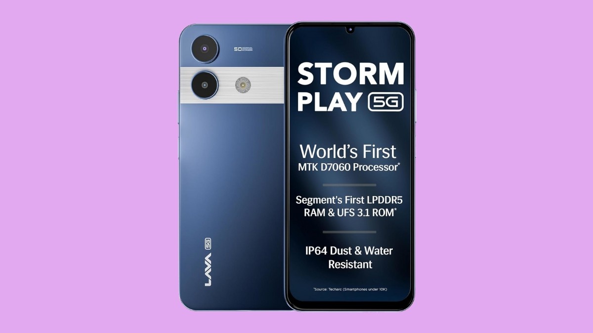 Lava Storm Play 5G: ₹9,999 में दमदार फीचर्स वाला स्टाइलिश 5G स्मार्टफोन Lava Storm Play 5G: ₹9,999 में दमदार फीचर्स वाला स्टाइलिश 5G स्मार्टफोन