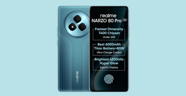 Realme NARZO 80 Pro: पावरफुल बैटरी और प्रीमियम डिस्प्ले वाला धमाकेदार फोन Realme NARZO 80 Pro: पावरफुल बैटरी और प्रीमियम डिस्प्ले वाला धमाकेदार फोन