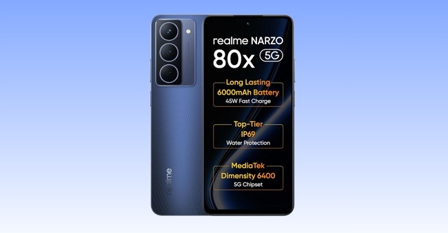 सिर्फ ₹12,998 में Realme Narzo 80x – लंबी बैटरी लाइफ और तेज परफॉर्मेंस के साथ