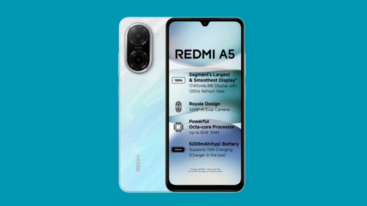 Redmi A5: बजट में बड़ा डिस्प्ले, शानदार कैमरा और दमदार बैटरी Redmi A5: बजट में बड़ा डिस्प्ले, शानदार कैमरा और दमदार बैटरी